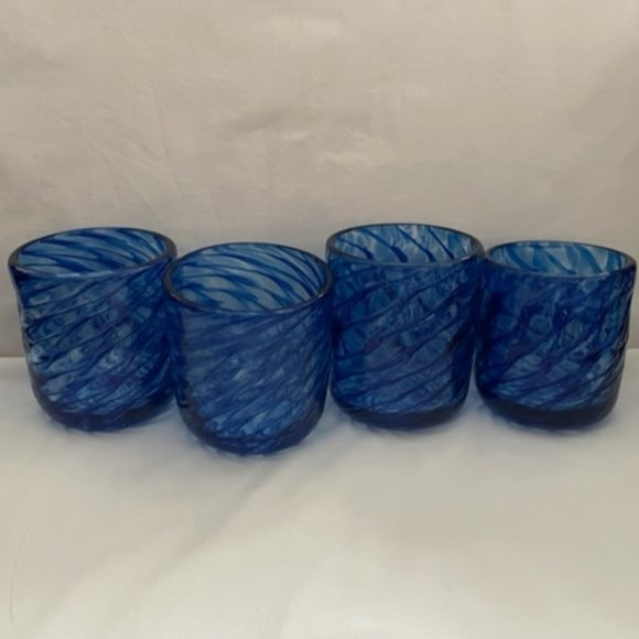 Dining Set Four Hand Blown Glass Tumblers Poshmark